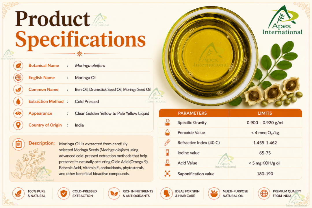 Moringa Seed Oil Product Specifications