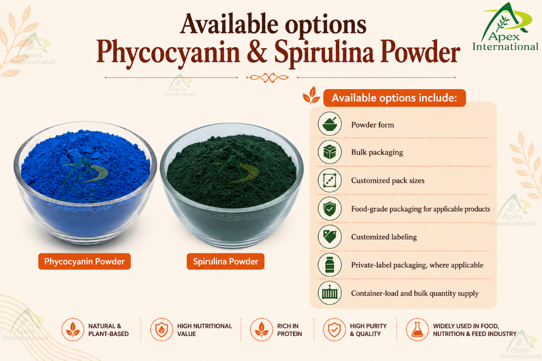 Phycocyanin & Spirulina Powder Available Options