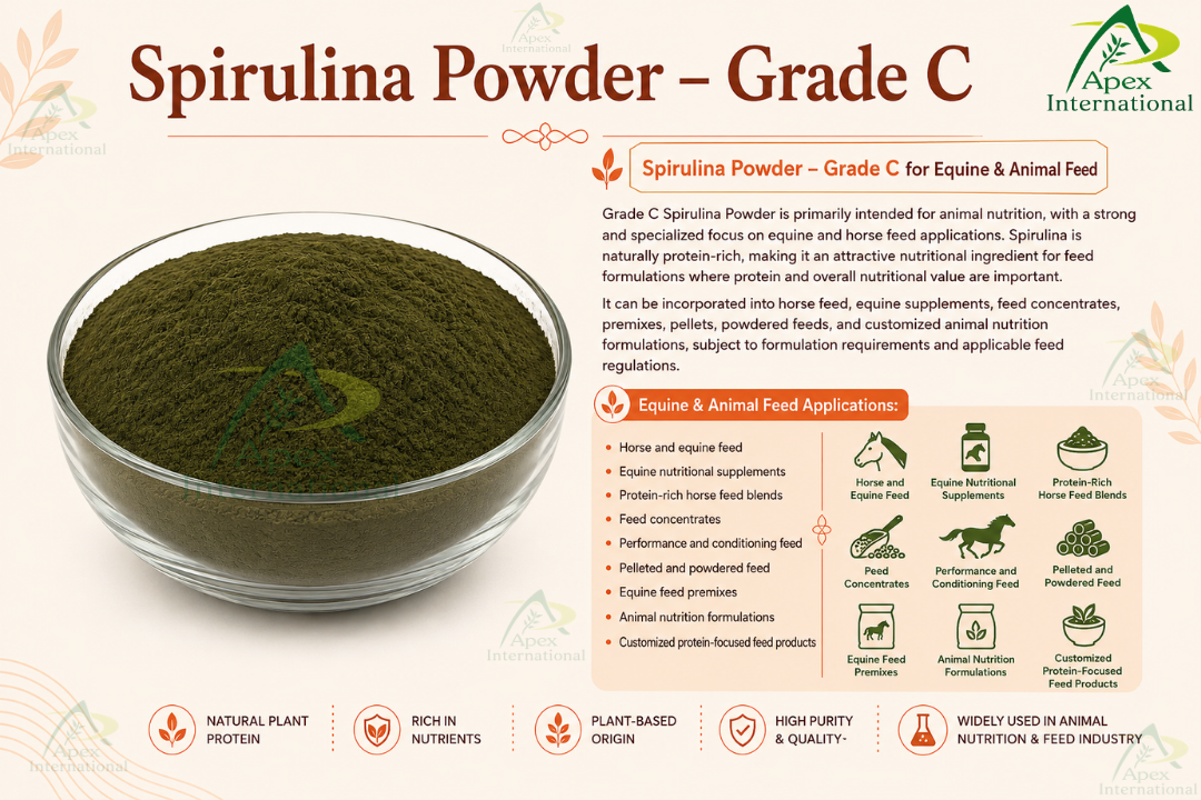 Spirulina Powder - Grade C for Equine & Animal Feed
