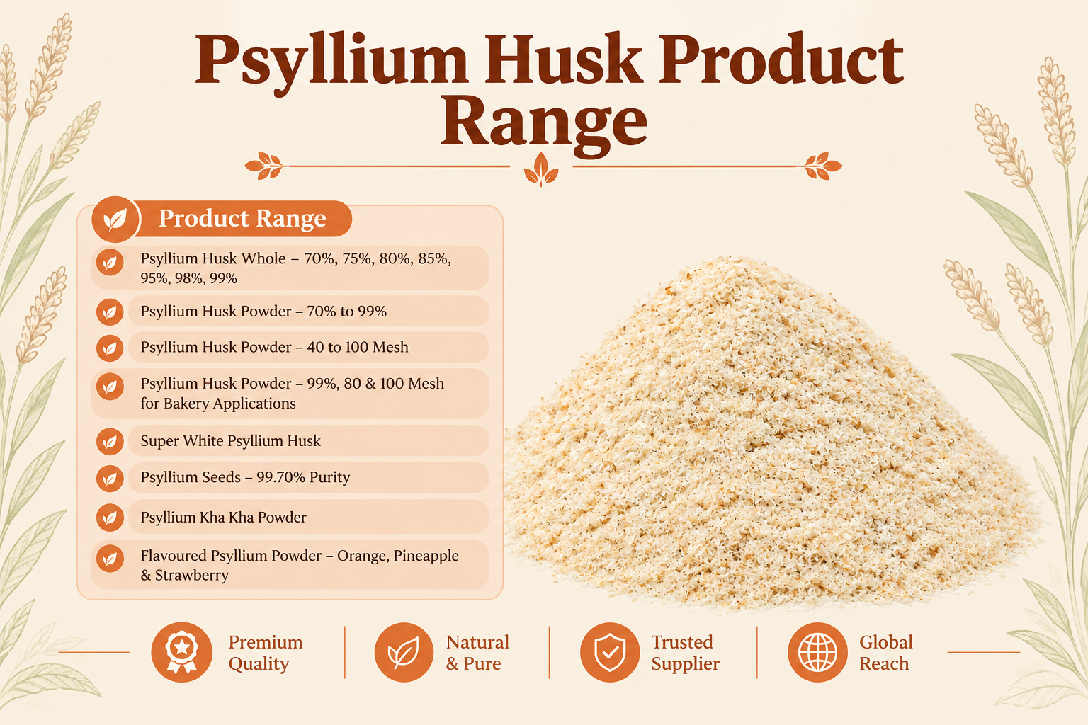 Psyllium Husk Product Range